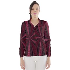 Red Ribbon Effect Newtonian Fractal Wind Breaker (women) by Simbadda