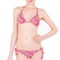 Umbrella Seamless Pattern Pink Bikini Set by Simbadda