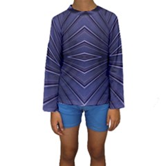 Blue Metal Abstract Alternative Version Kids  Long Sleeve Swimwear by Simbadda