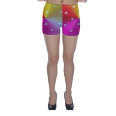 Polka Dots Pattern Colorful Colors Skinny Shorts by Simbadda