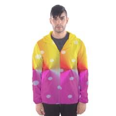 Polka Dots Pattern Colorful Colors Hooded Wind Breaker (men) by Simbadda