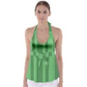 Green Herringbone Pattern Background Wallpaper Babydoll Tankini Top View1