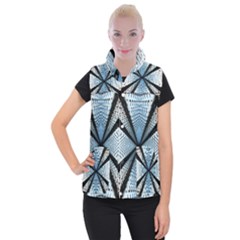 Dimension Metal Abstract Obtained Through Mirroring Women s Button Up Puffer Vest by Simbadda