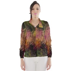 Abstract Brush Strokes In A Floral Pattern  Wind Breaker (women) by Simbadda