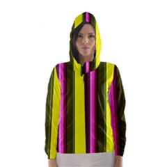 Stripes Abstract Background Pattern Hooded Wind Breaker (women) by Simbadda