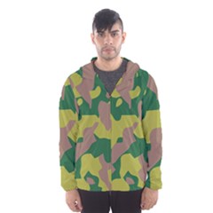Camouflage Green Yellow Brown Hooded Wind Breaker (men) by Mariart