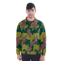 Camouflage Green Yellow Brown Wind Breaker (men) by Mariart