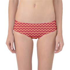 Chevron Wave Red Orange Classic Bikini Bottoms by Mariart