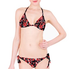 Bloodshot Camo Red Urban Initial Camouflage Bikini Set by Mariart