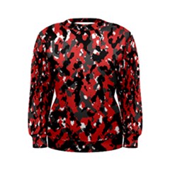 Bloodshot Camo Red Urban Initial Camouflage Women s Sweatshirt by Mariart