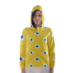 Eye Blue White Yellow Monster Sexy Image Hooded Wind Breaker (women) by Mariart