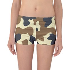 Initial Camouflage Camo Netting Brown Black Reversible Bikini Bottoms by Mariart