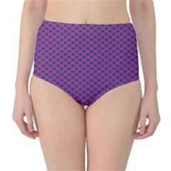 Polka Dot Purple Blue High-waist Bikini Bottoms by Mariart