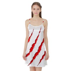 Scratches Claw Red White Satin Night Slip by Mariart