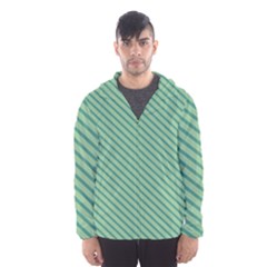 Striped Green Hooded Wind Breaker (men) by Mariart