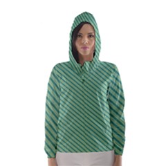 Striped Green Hooded Wind Breaker (women) by Mariart