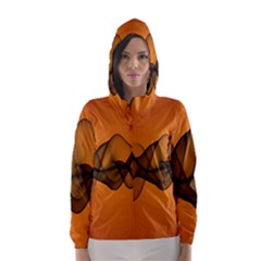 Transparent Waves Wave Orange Hooded Wind Breaker (women)