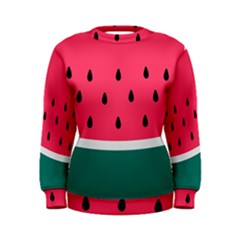 Watermelon Red Green White Black Fruit Women s Sweatshirt by Mariart