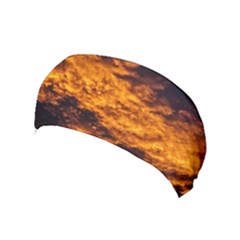 Abstract Orange Black Sunset Clouds Yoga Headband by Simbadda
