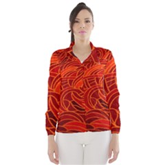 Orange Abstract Background Wind Breaker (women) by Simbadda