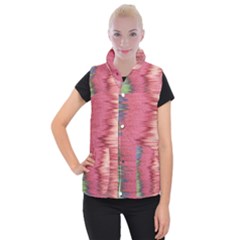 Rectangle Abstract Background In Pink Hues Women s Button Up Puffer Vest by Simbadda