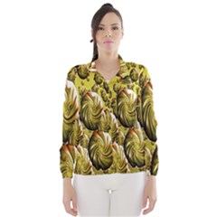 Melting Gold Drops Brighten Version Abstract Pattern Revised Edition Wind Breaker (women) by Simbadda