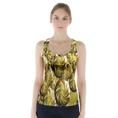 Melting Gold Drops Brighten Version Abstract Pattern Revised Edition Racer Back Sports Top by Simbadda