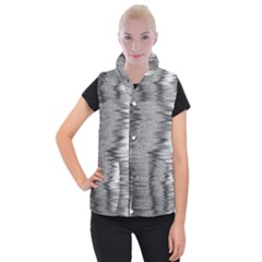 Rectangle Abstract Background Black And White In Rectangle Shape Women s Button Up Puffer Vest by Nexatart