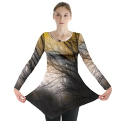 Tree Art Artistic Abstract Background Long Sleeve Tunic  by Nexatart