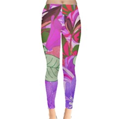 Abstract Design With Hummingbirds Leggings  by Nexatart