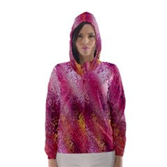 Red Seamless Abstract Background Hooded Wind Breaker (women) by Nexatart