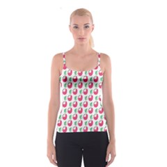 Fruit Pink Green Mangosteen Spaghetti Strap Top by Mariart