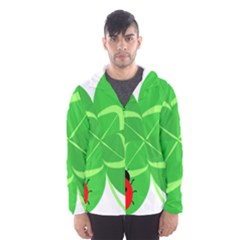 Insect Flower Floral Animals Green Red Line Hooded Wind Breaker (men) by Mariart