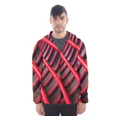 Abstract Of A Red Metal Chair Hooded Wind Breaker (men) by Nexatart