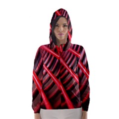 Abstract Of A Red Metal Chair Hooded Wind Breaker (women) by Nexatart