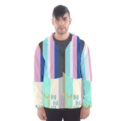 Rainbow Color Line Vertical Rose Bubble Note Carrot Hooded Wind Breaker (men) by Mariart