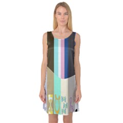 Rainbow Color Line Vertical Rose Bubble Note Carrot Sleeveless Satin Nightdress by Mariart