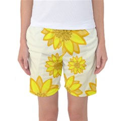 Sunflowers Flower Floral Yellow Women s Basketball Shorts by Mariart