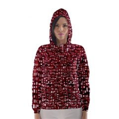 Red Box Background Pattern Hooded Wind Breaker (women) by Nexatart