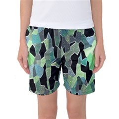 Wallpaper Background With Lighted Pattern Women s Basketball Shorts by Nexatart