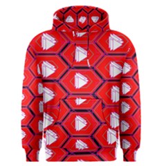 Red Bee Hive Background Men s Pullover Hoodie