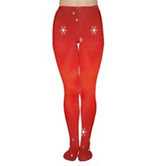 Red Holiday Background Red Abstract With Star Women s Tights by Nexatart