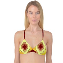 Yellow Digital Kaleidoskope Computer Graphic Reversible Tri Bikini Top by Nexatart