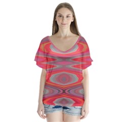 Hard Boiled Candy Abstract Flutter Sleeve Top by Nexatart