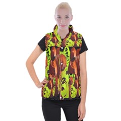 Neutral Abstract Picture Sweet Shit Confectioner Women s Button Up Puffer Vest by Nexatart