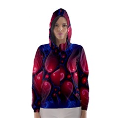 Color Fractal Pattern Hooded Wind Breaker (women) by Nexatart