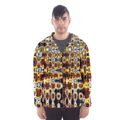 Bright Yellow And Black Abstract Hooded Wind Breaker (men) by Nexatart