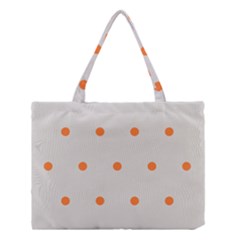 Diamond Polka Dot Grey Orange Circle Spot Medium Tote Bag