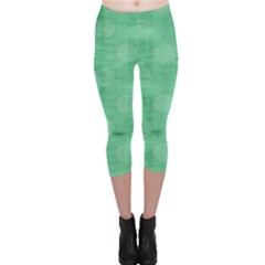 Polka Dot Scrapbook Paper Digital Green Capri Leggings  by Mariart
