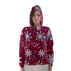 Floral Seamless Pattern Vector Hooded Wind Breaker (women) by Nexatart